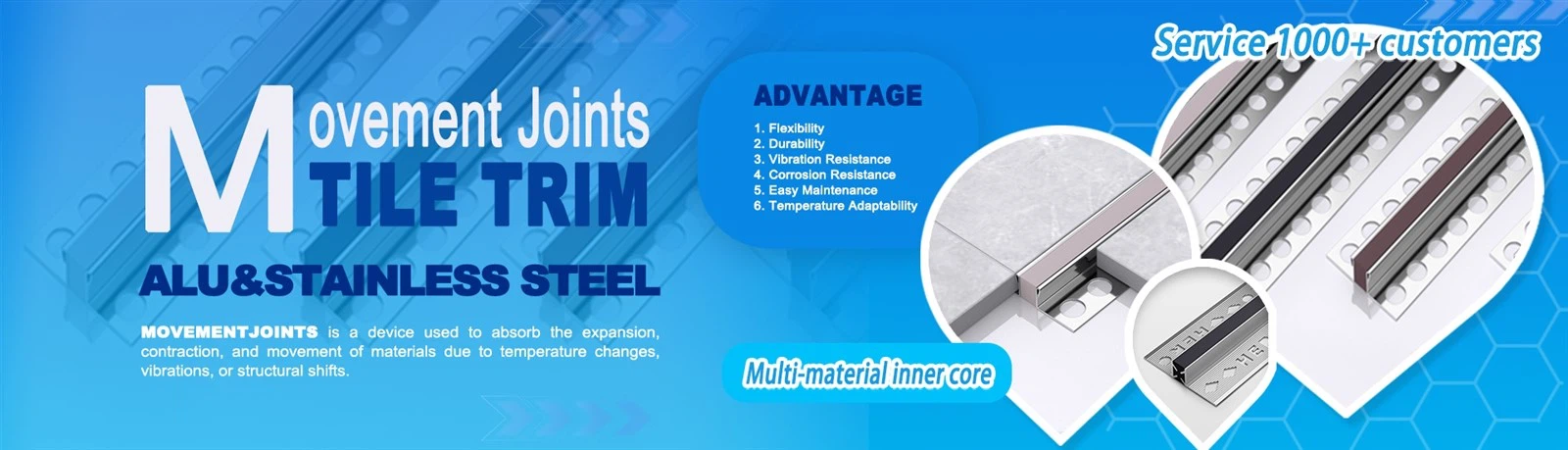 Hero metal offer high-quality aluminum expansion profiles that are ISO9001 certified, ensuring trustworthiness and expertise in your project. Hero metal offer high-quality aluminum expansion profiles that are ISO9001 certified, ensuring trustworthiness and expertise in your project.